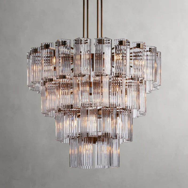 Delsie Round Art Glass Chandelier 38" 48" 60"D
