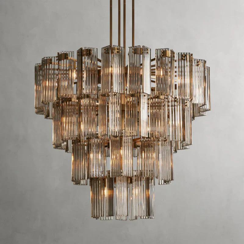 Delsie Round Art Glass Chandelier 38" 48" 60"D