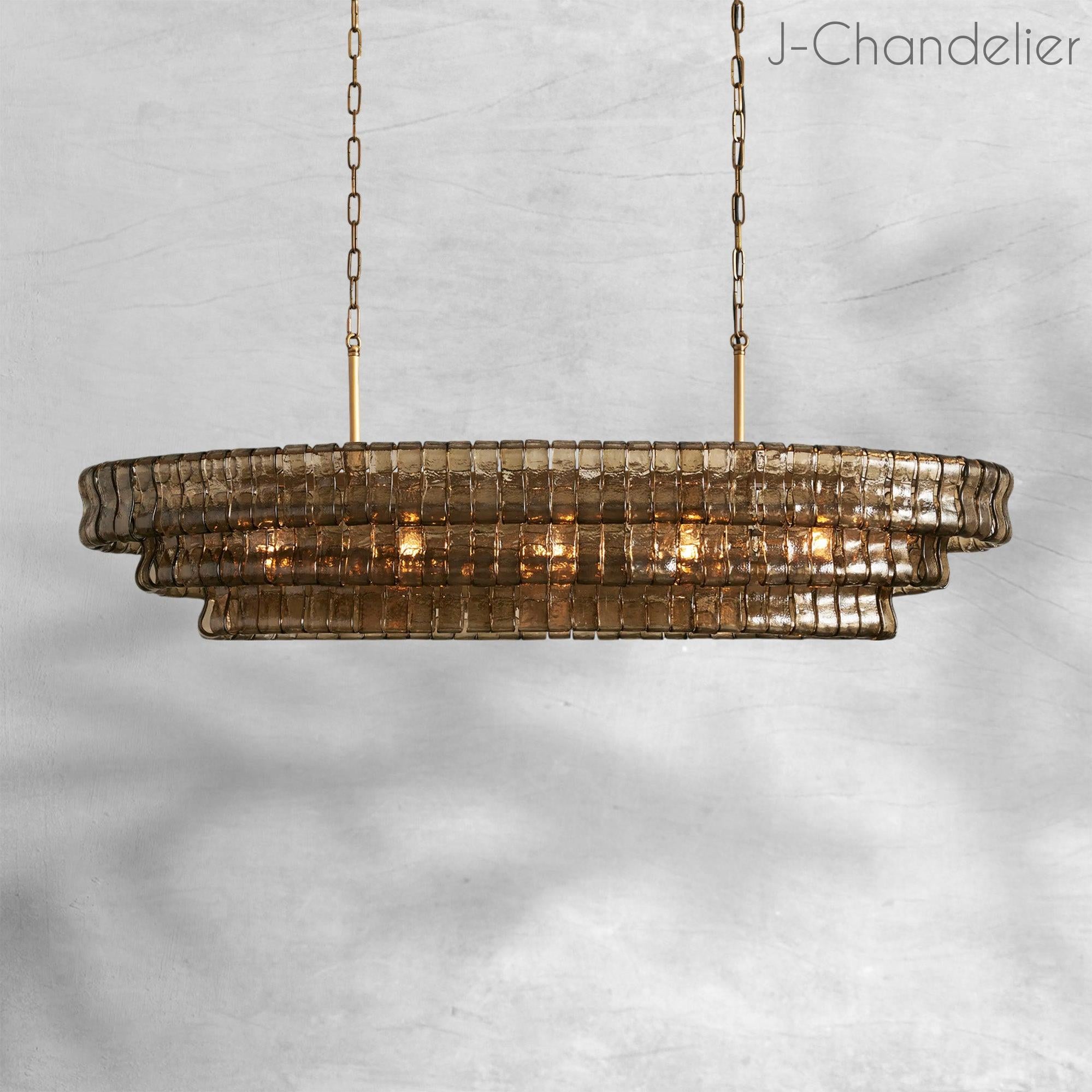 Ghiaccio Oval Chandelier 54"W/65"W