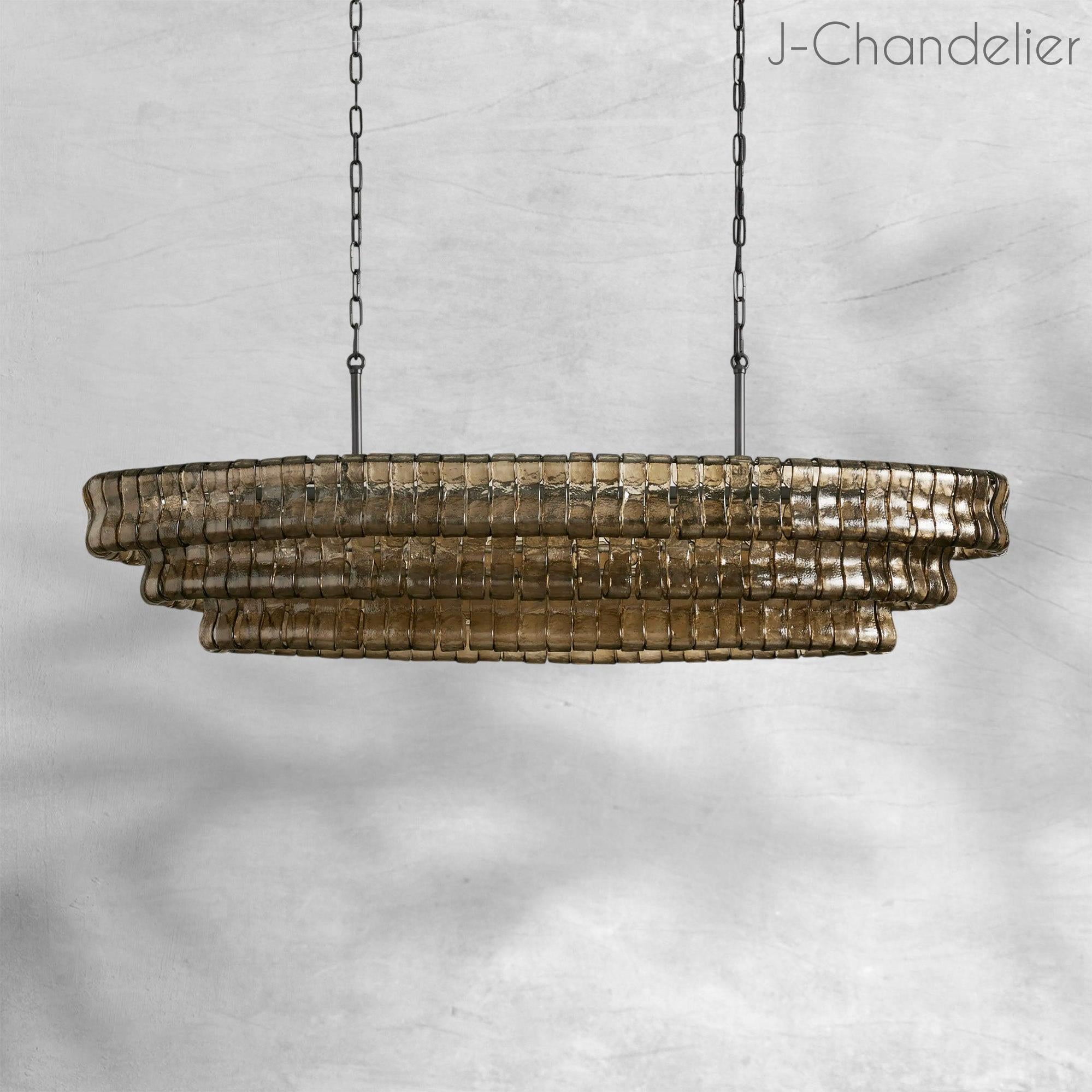 Ghiaccio Oval Chandelier 54"W/65"W