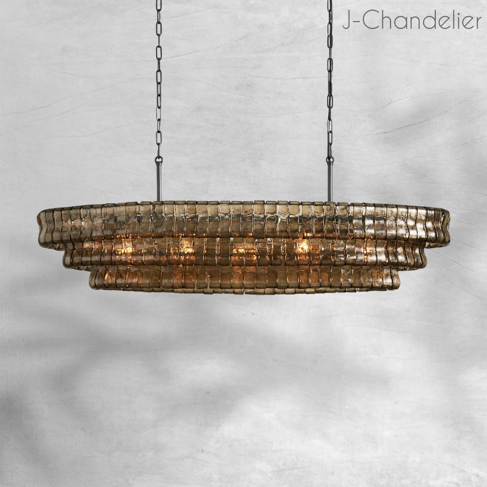 Ghiaccio Oval Chandelier 54"W/65"W