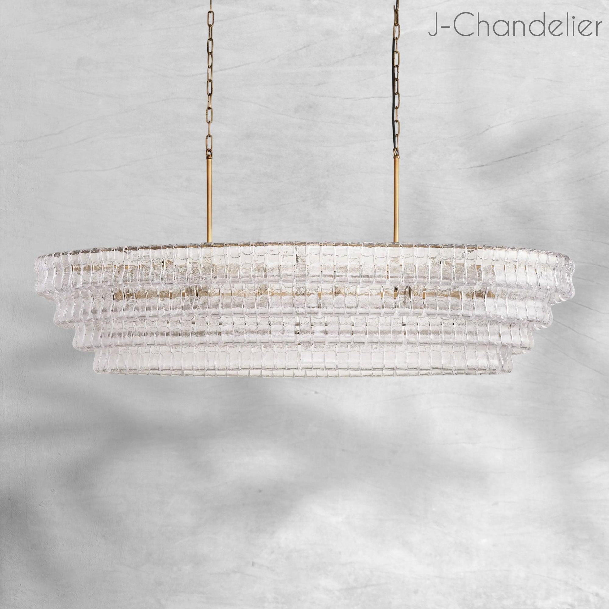 Ghiaccio Oval Chandelier 54"W/65"W