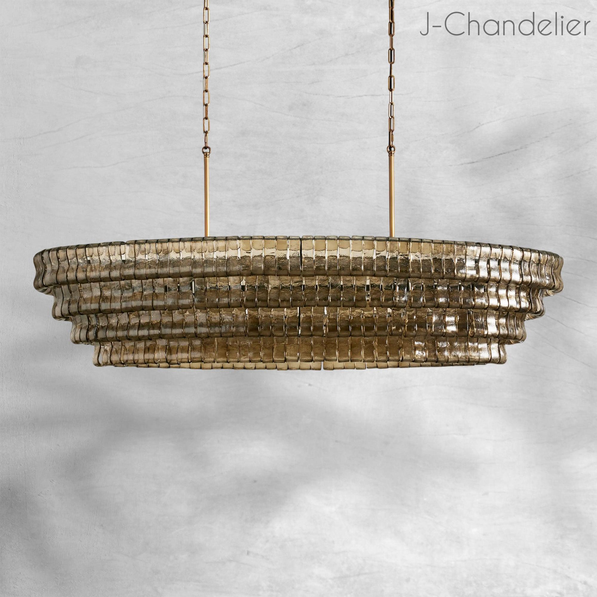 Ghiaccio Oval Chandelier 54"W/65"W