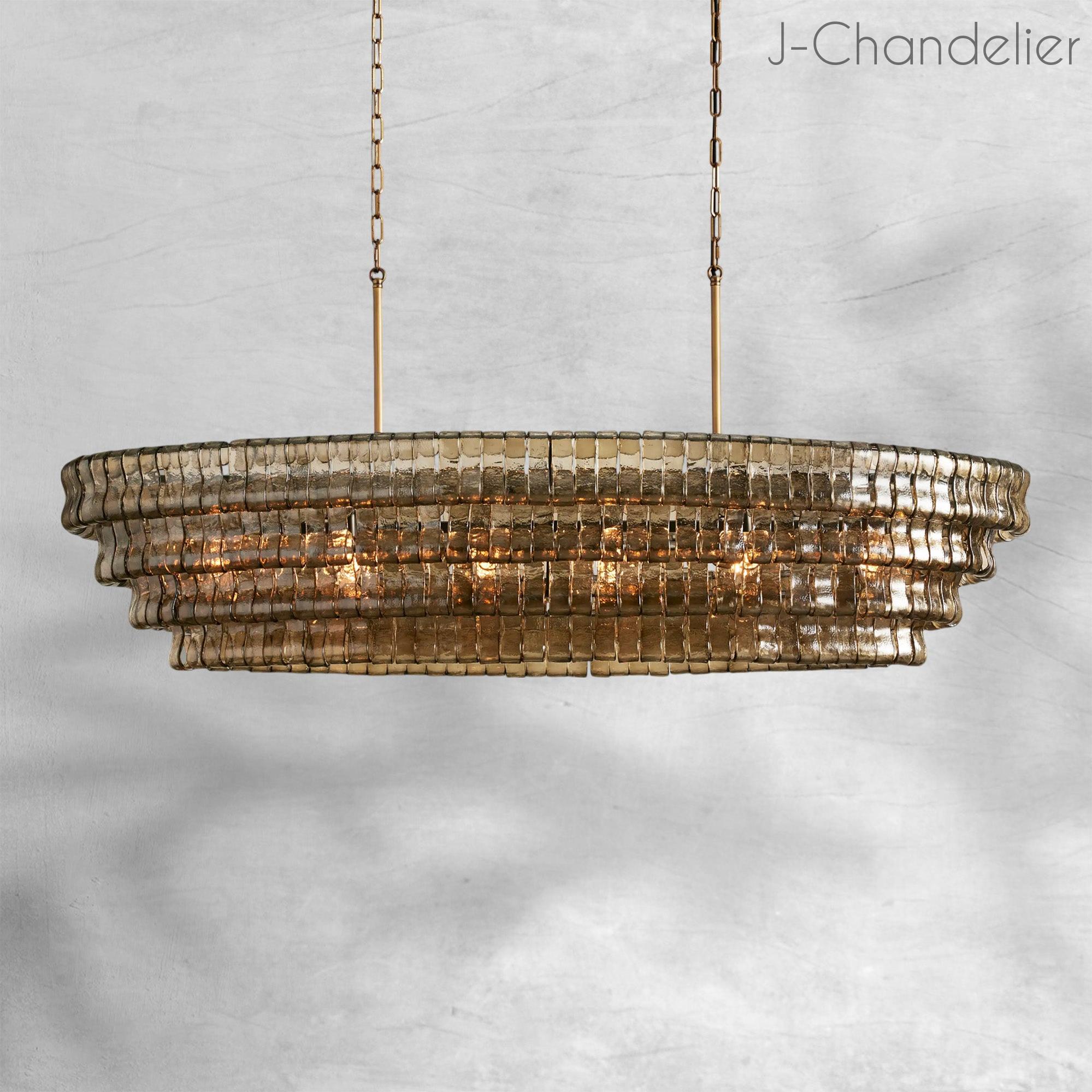Ghiaccio Oval Chandelier 54"W/65"W