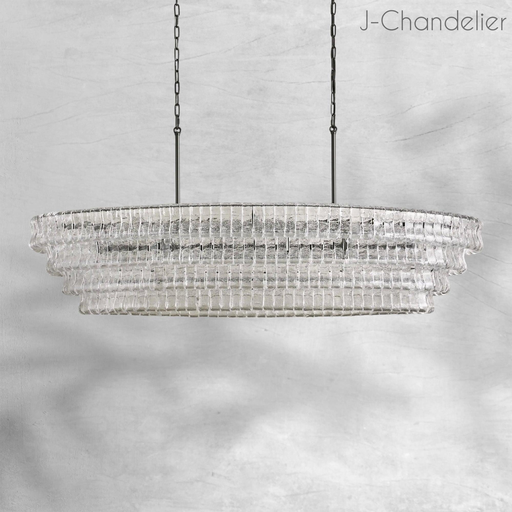 Ghiaccio Oval Chandelier 54"W/65"W