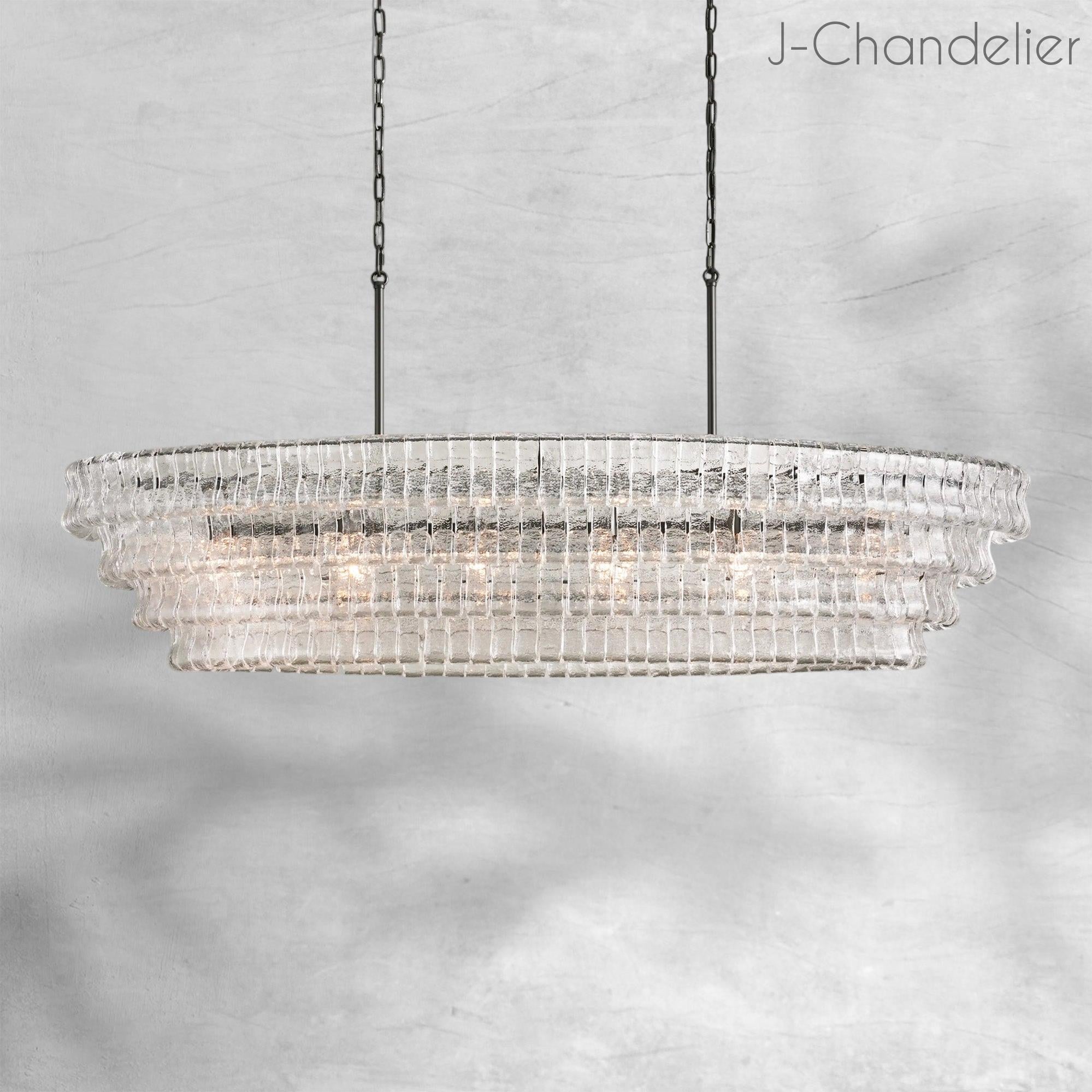 Ghiaccio Oval Chandelier 54"W/65"W