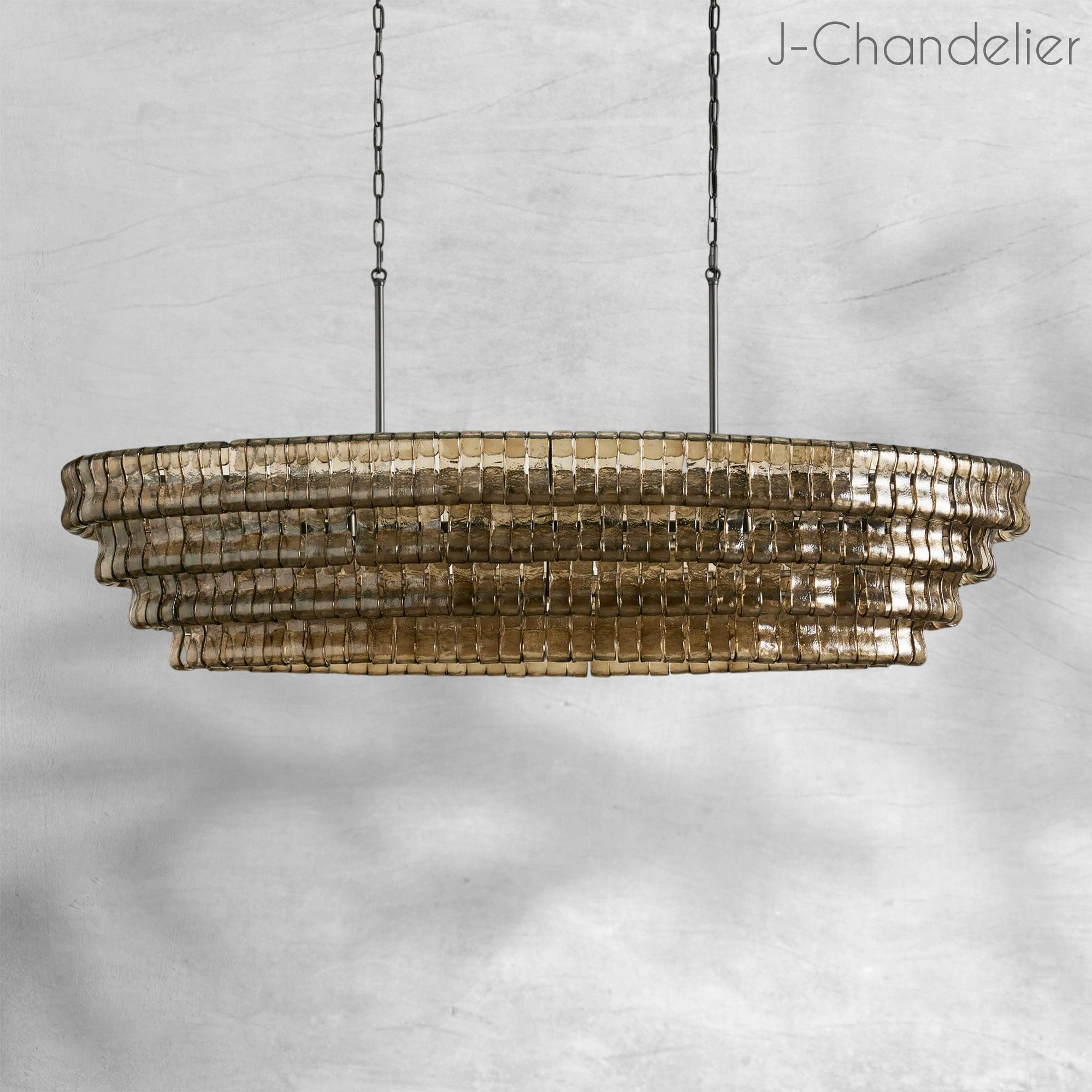 Ghiaccio Oval Chandelier 54"W/65"W