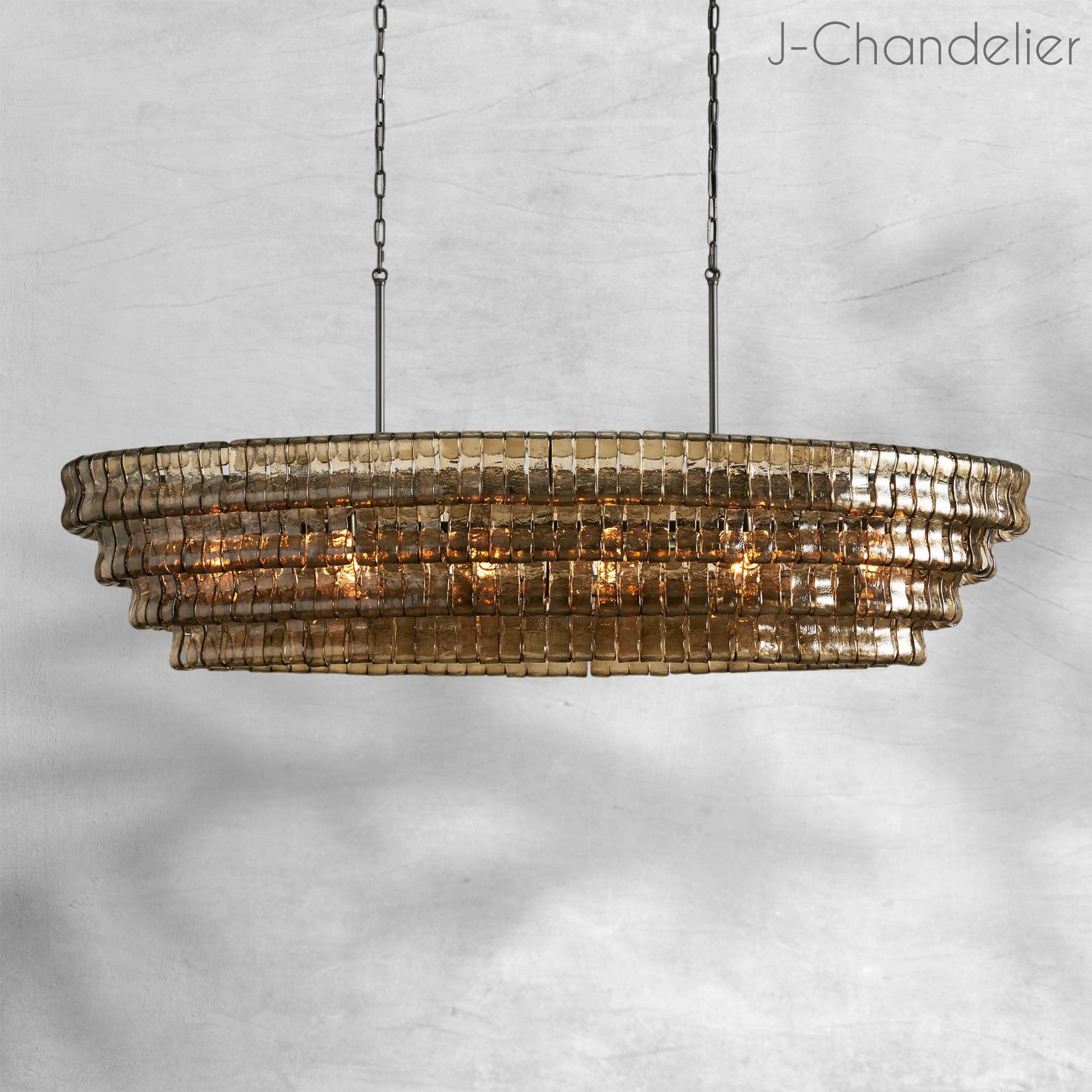 Ghiaccio Oval Chandelier 54"W/65"W