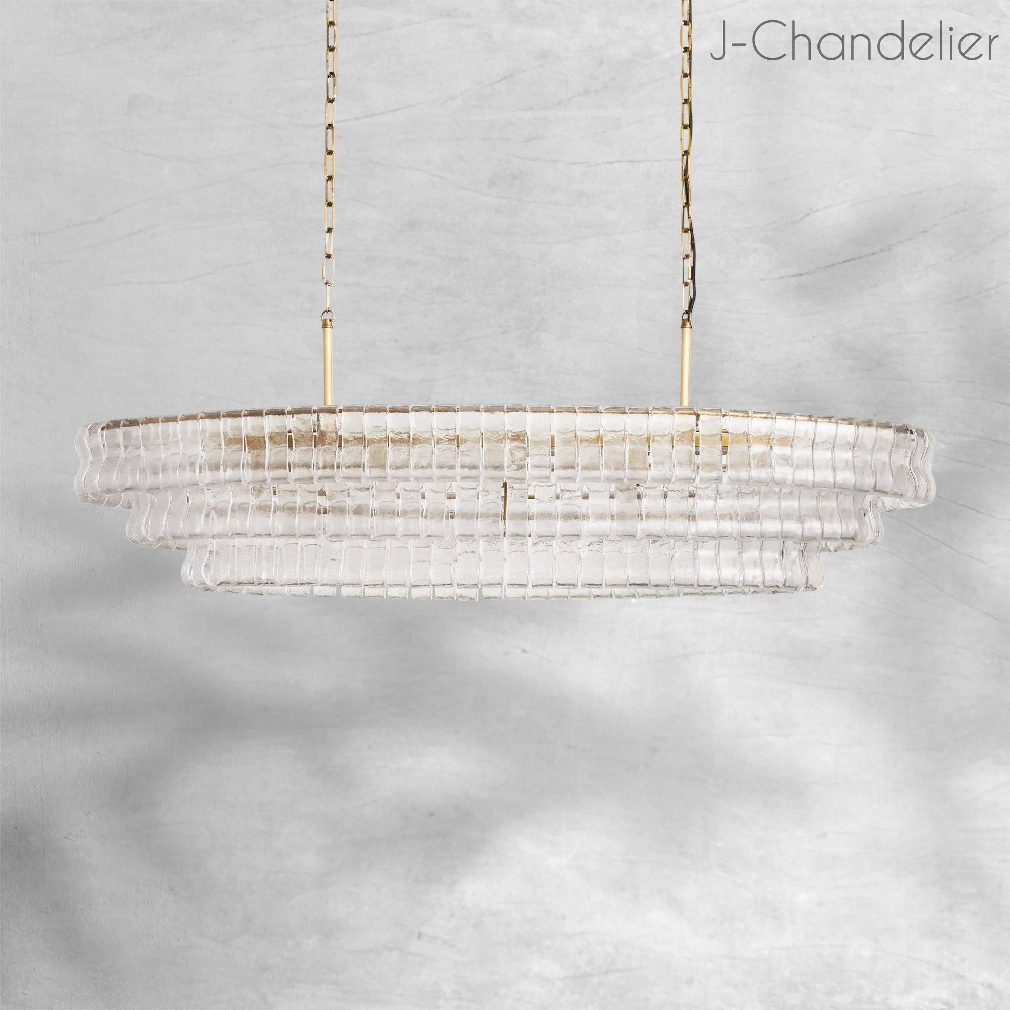 Ghiaccio Oval Chandelier 54"W/65"W