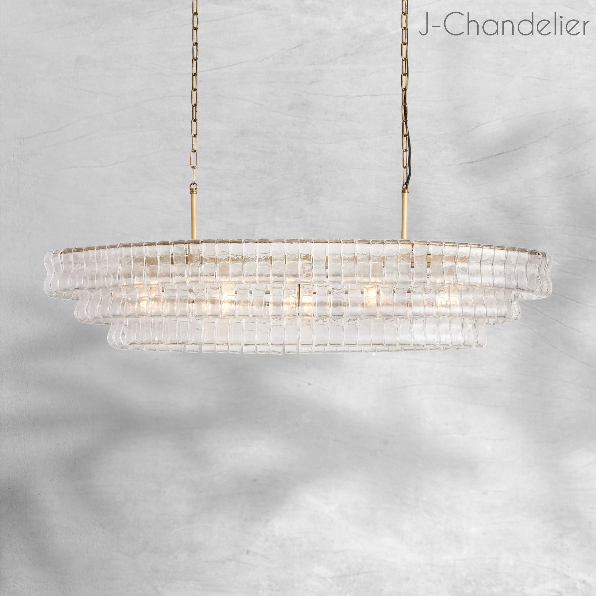 Ghiaccio Oval Chandelier 54"W/65"W