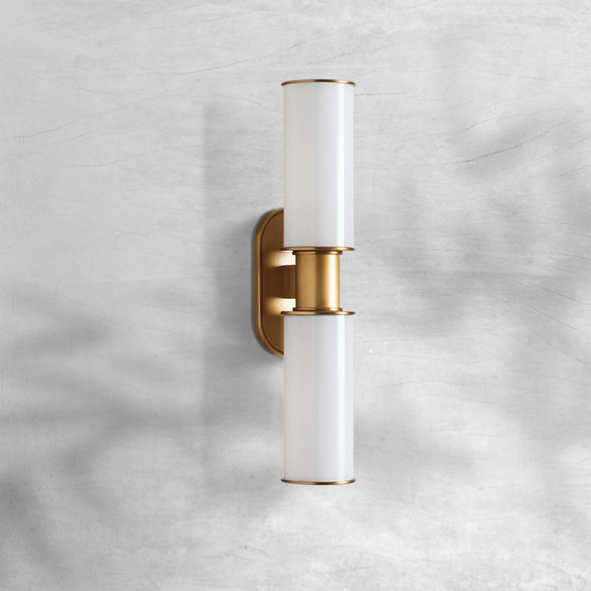 Harlin Modern Milk Glass 2-Light Wall Sconce