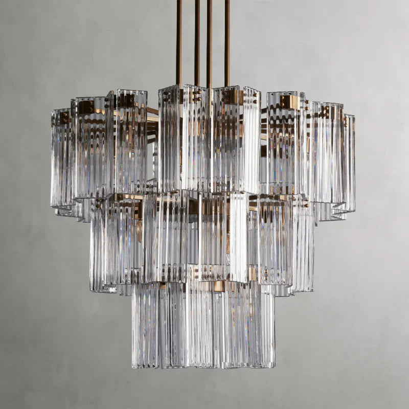 Delsie Round Art Glass Chandelier 38" 48" 60"D