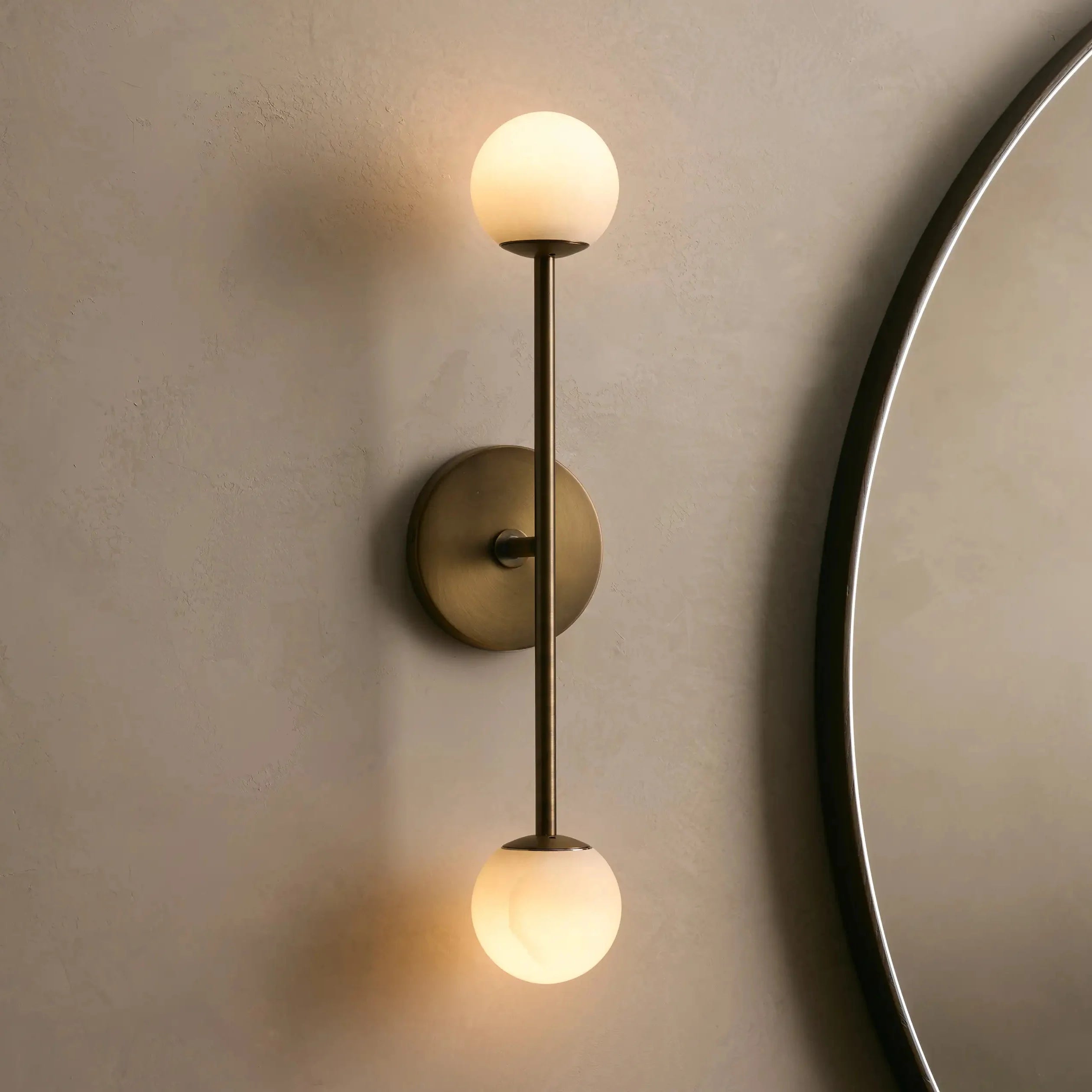 Girouette Double  Alabaster Sconce