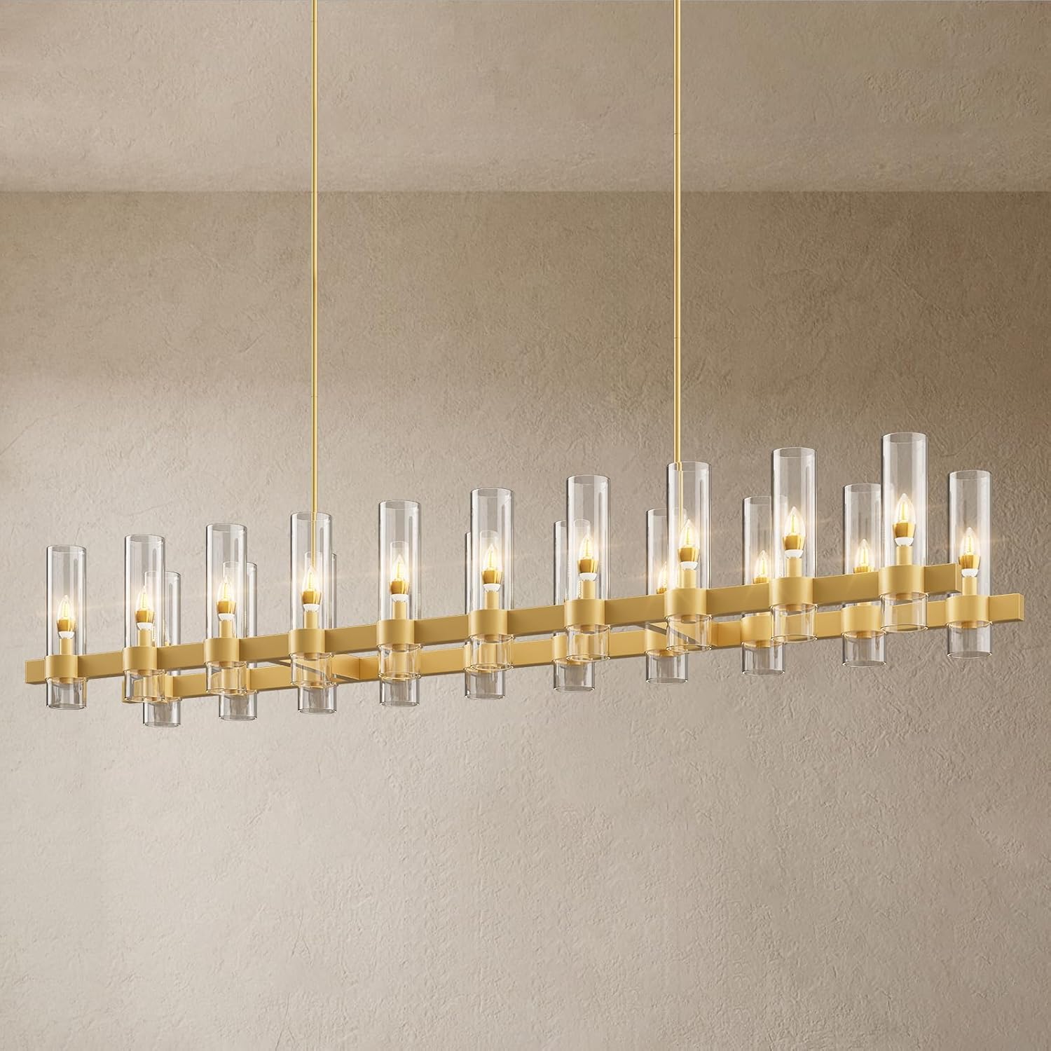 Modern Farmhouse Brass Chandelier 9 Light Pendant 54 61 67 Inch