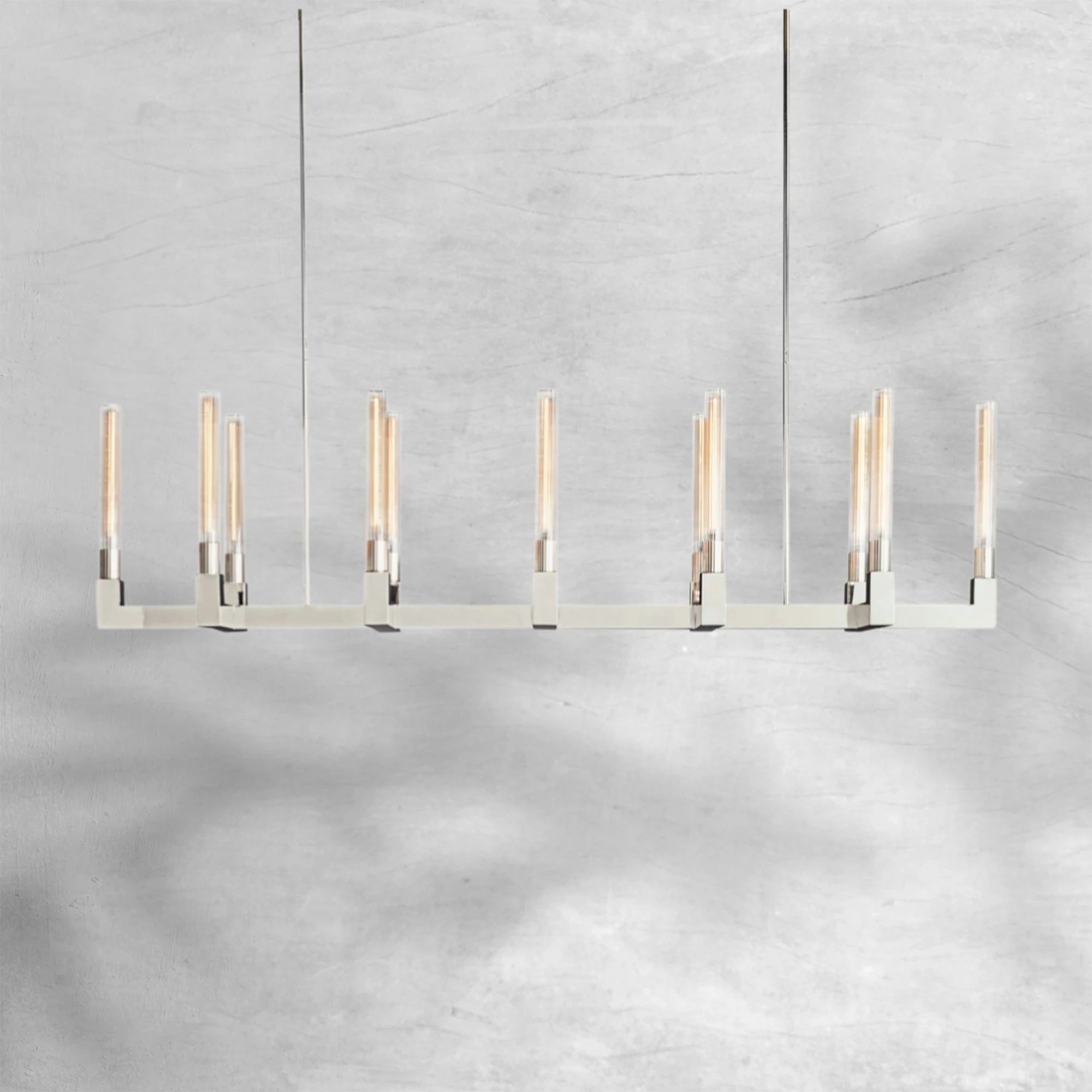 Cannel Glass Linear Chandelier 67"