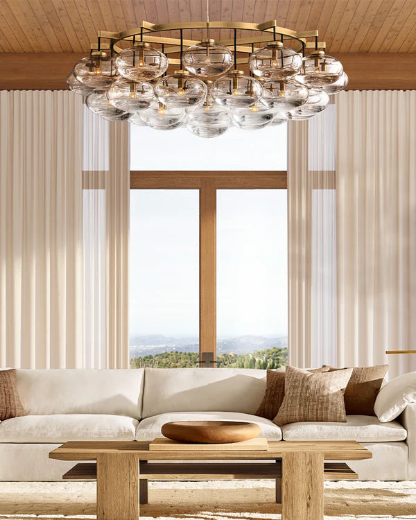 Cabrlet Clear Glass Round Chandelier 36"