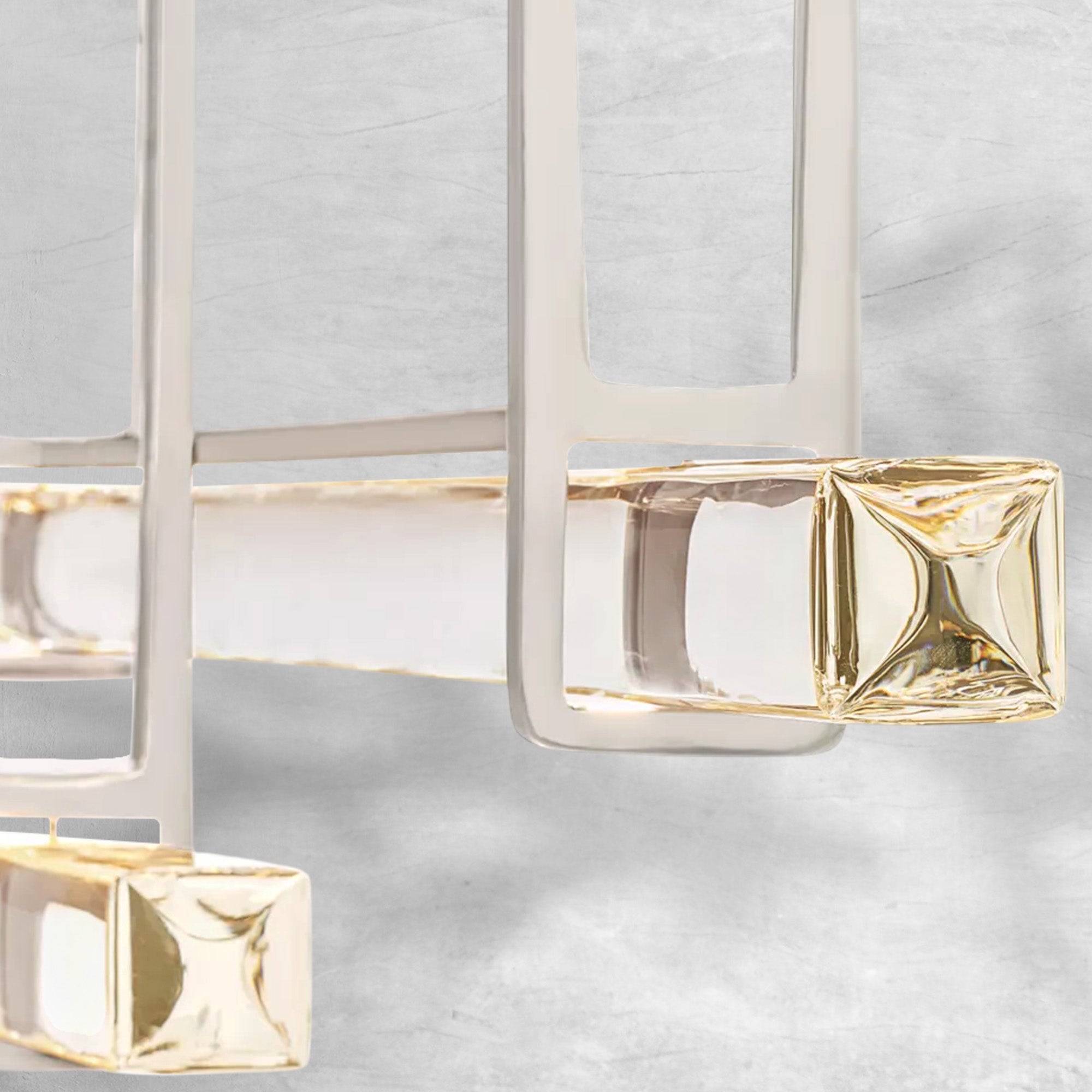 Auduban Crystal Triple Bar Linear Chandelier