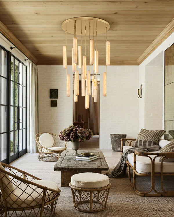 Auduban Alabaster Round Chandelier