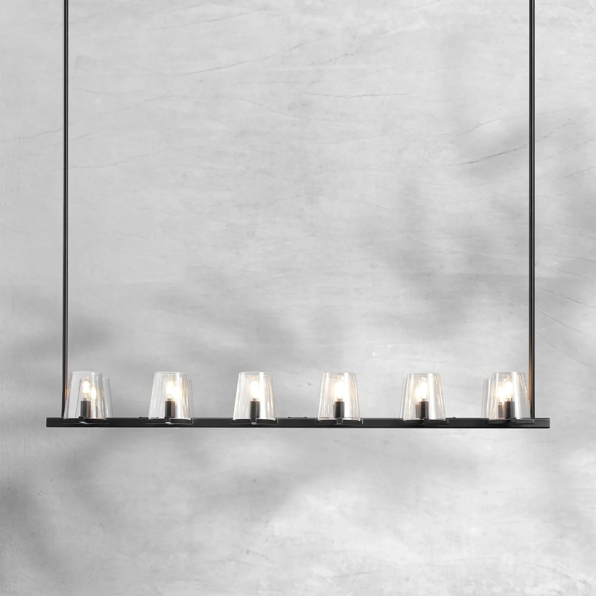 Paricia Glass Linear Chandelier 49"60"