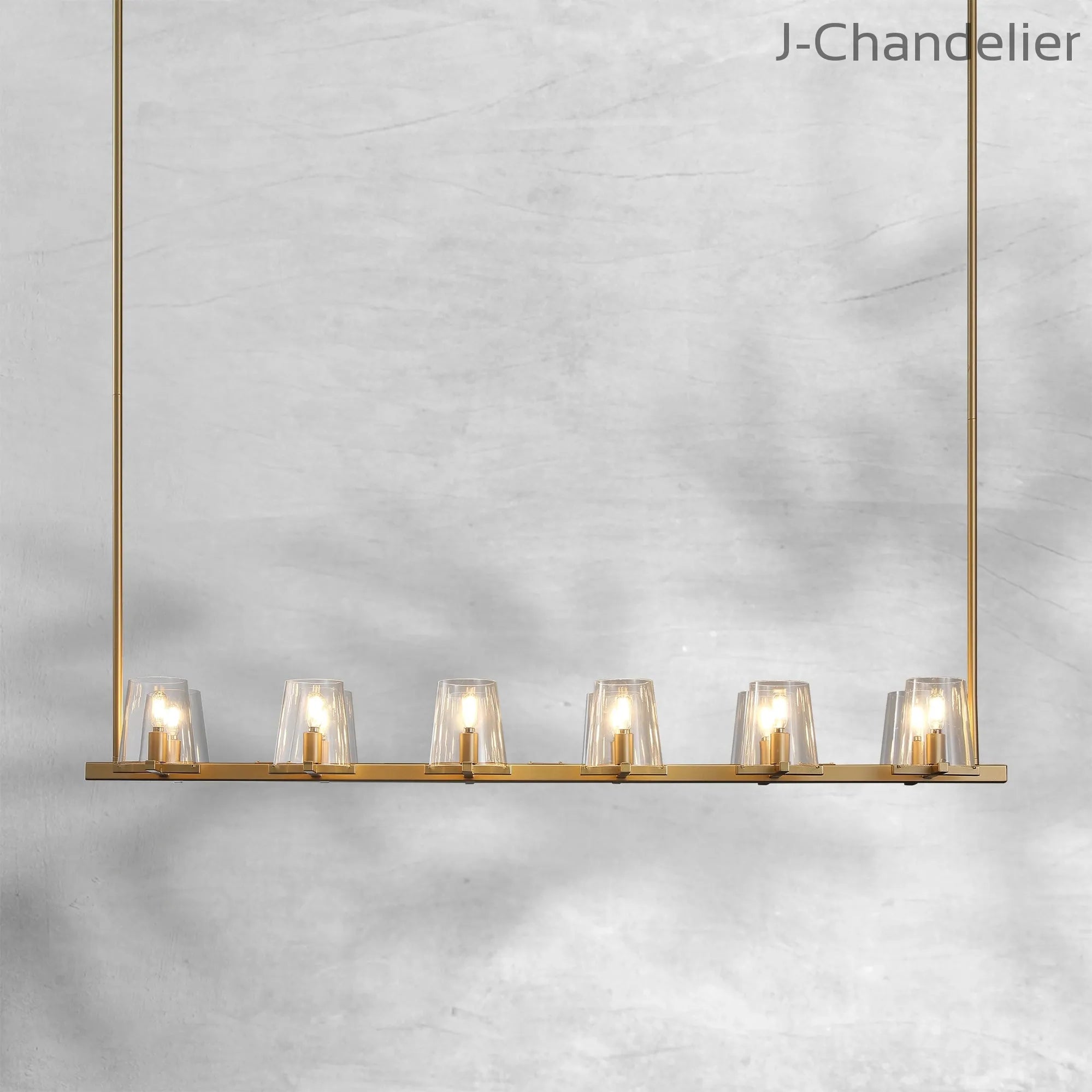 Paricia Glass Linear Chandelier 49"60"
