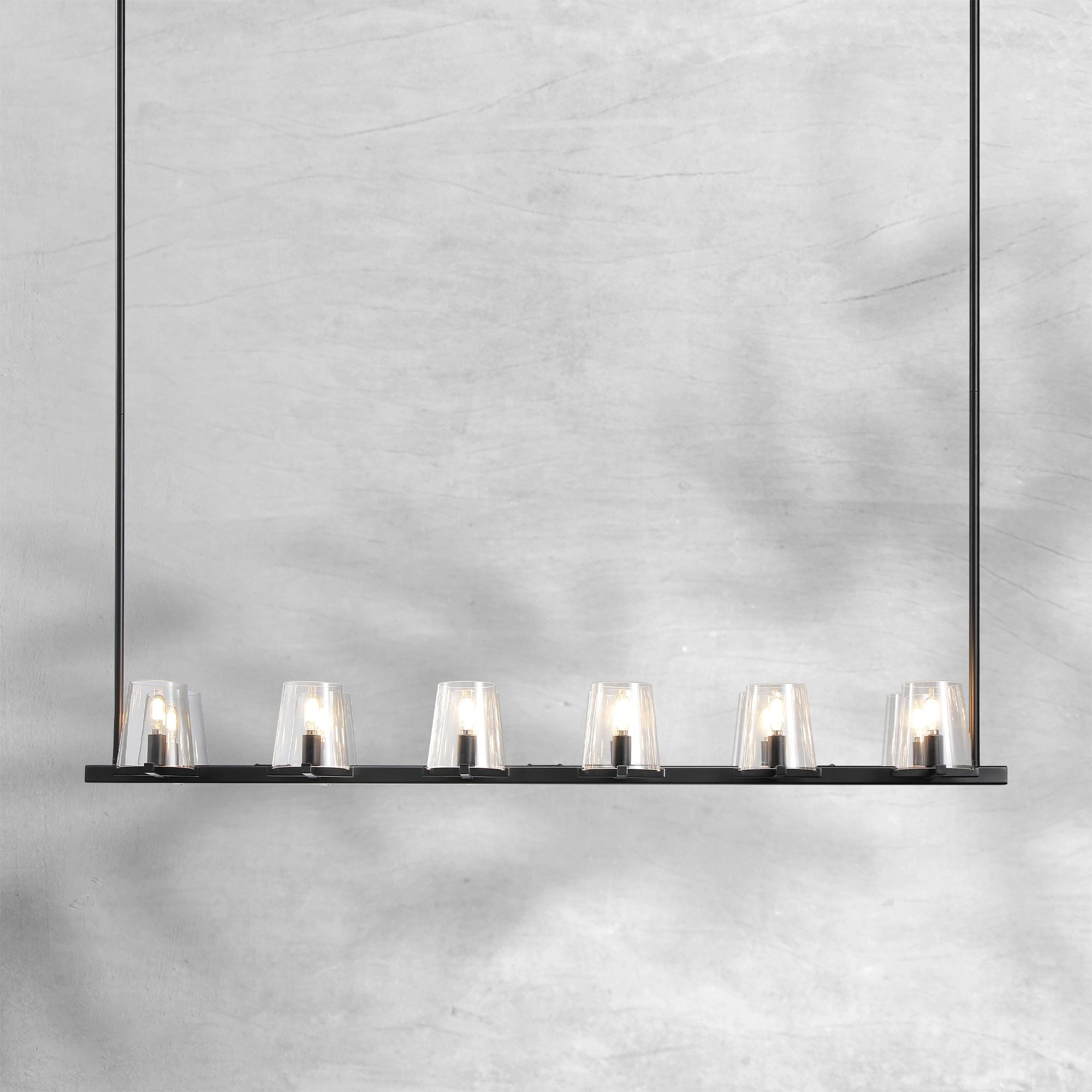 Paricia Glass Linear Chandelier 49"60"
