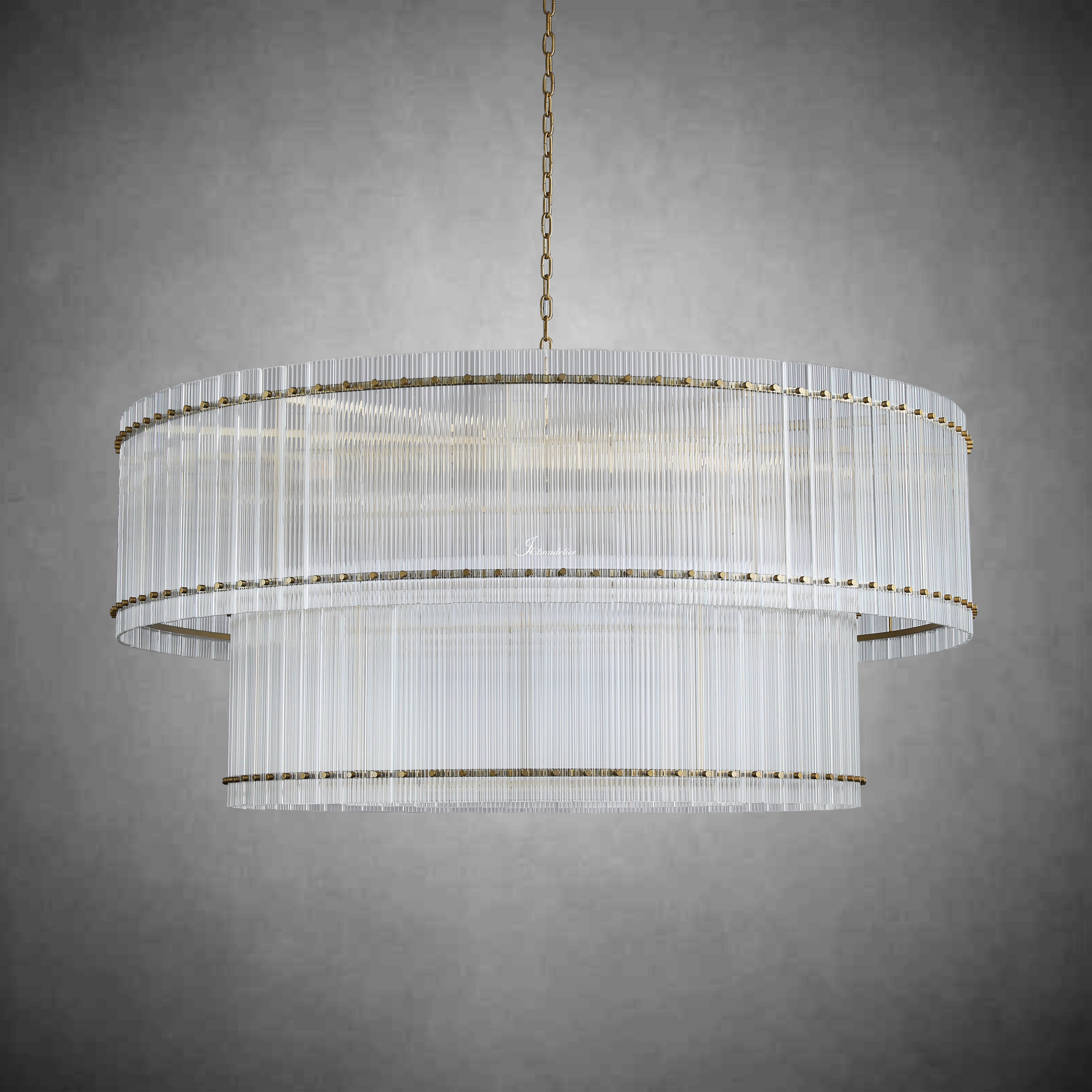 Sun Marcus 2-Tier Glass Round Chandelier 60"