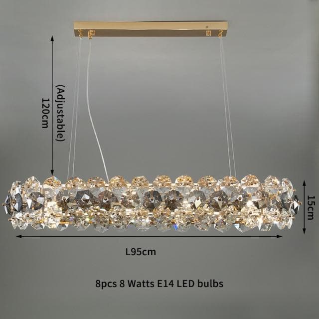 Fashion Long Crystal Chandelier W 37"