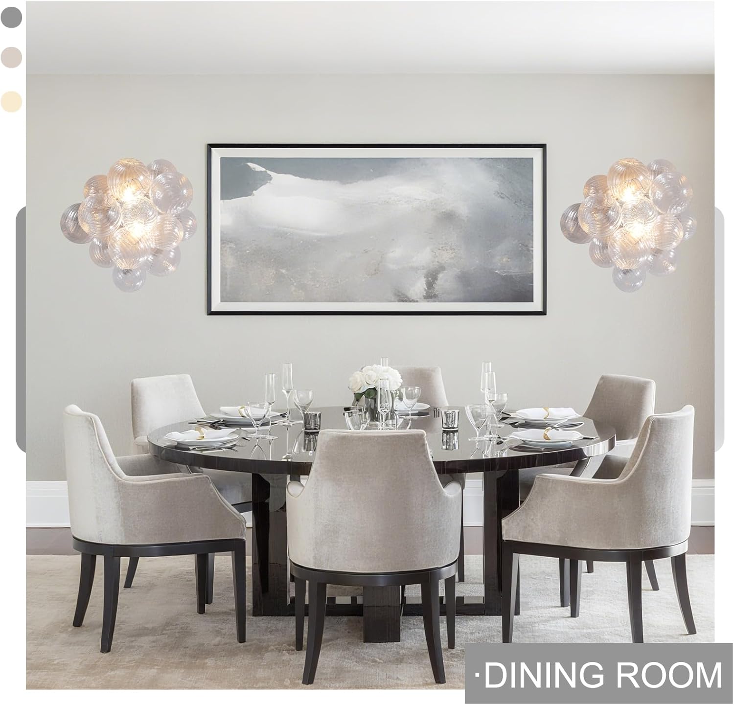 Silver 16.9" Swirl Glass Wall Sconce with E12 LED Bulbs