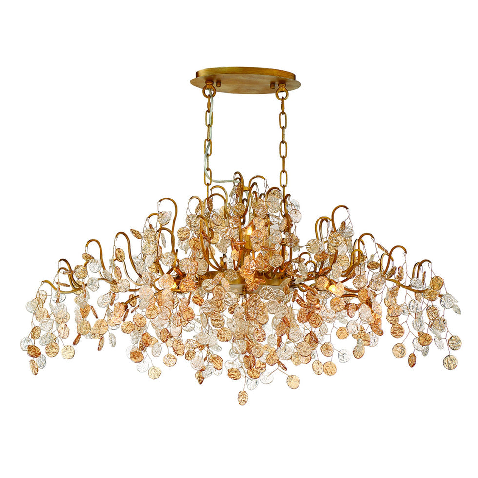 Lignia Crystal Branch Gold Artistic 45" Chandelier - Merlin Lamps