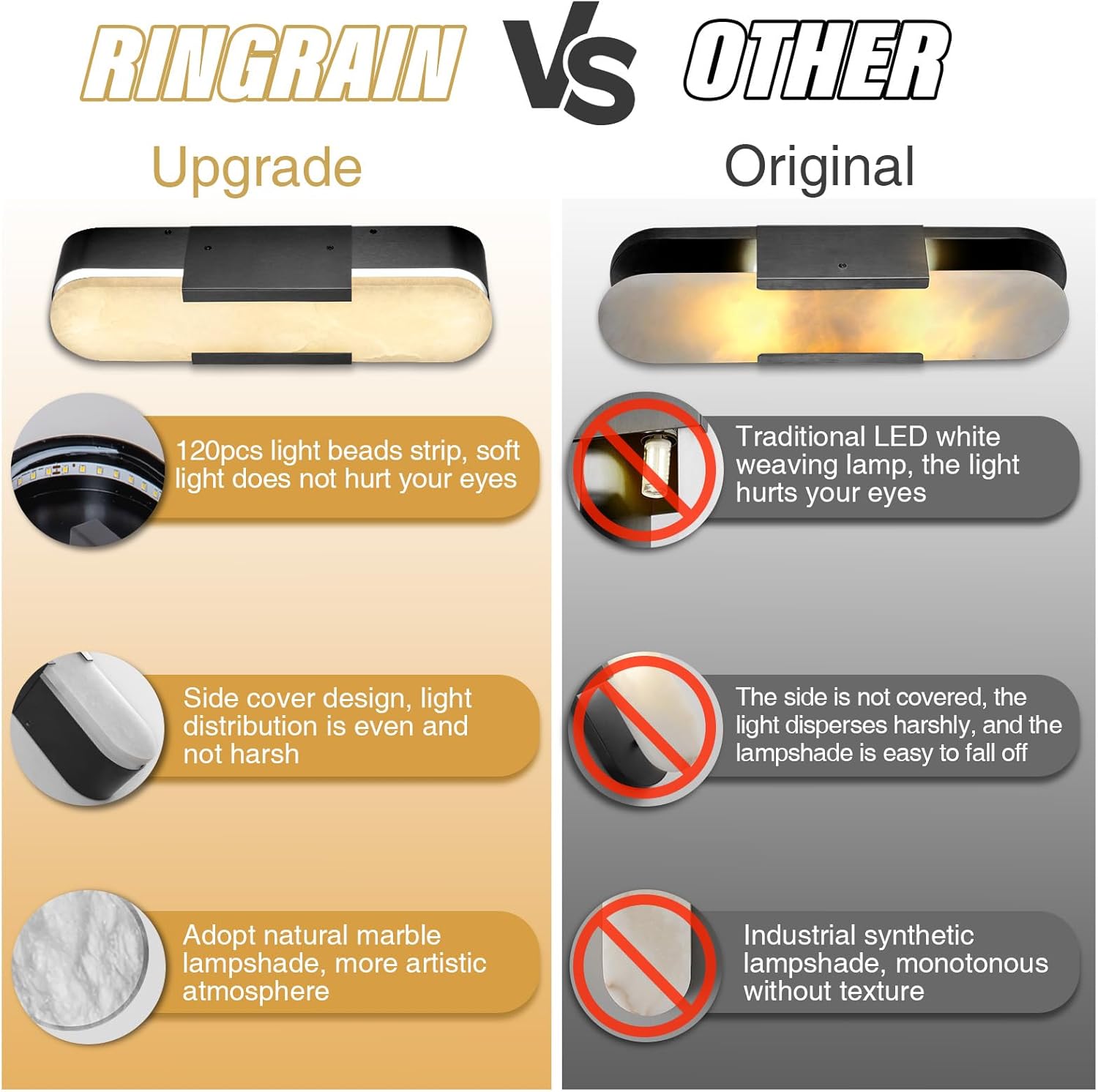 Elegant Black Alabaster Marble Wall Sconce Set of 2