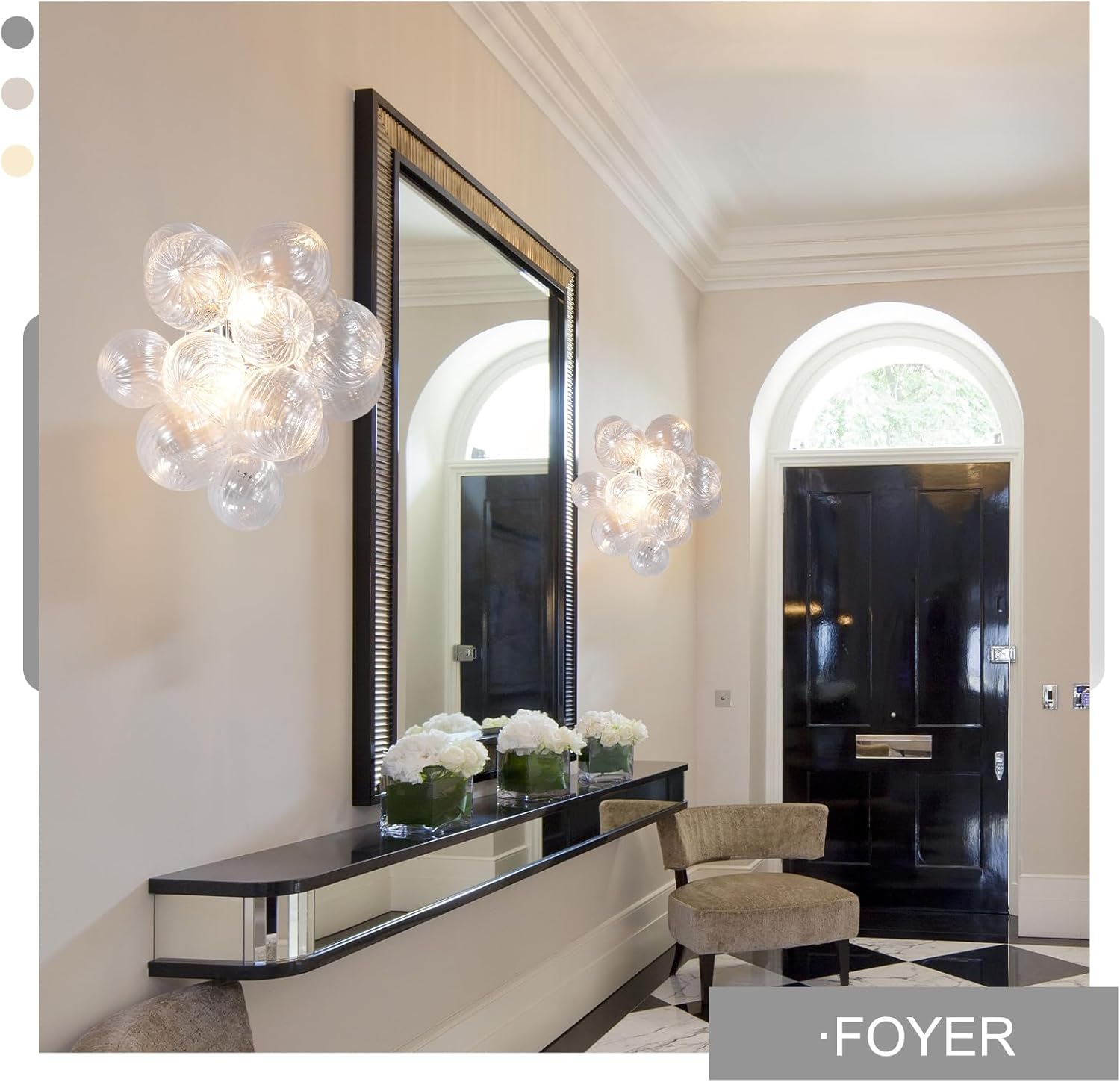 Silver 16.9" Swirl Glass Wall Sconce with E12 LED Bulbs