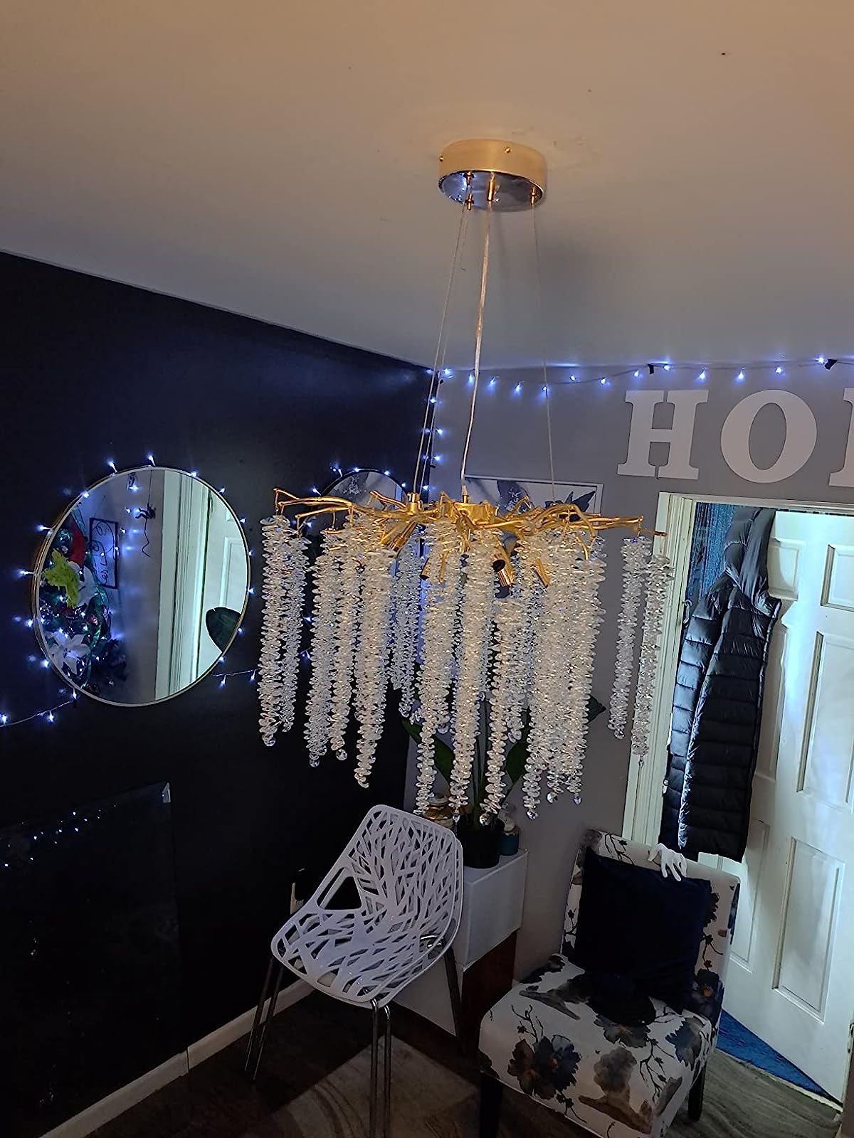 Elegant Crystal Icicle Chandelier in Branch Style for Dining Table Use