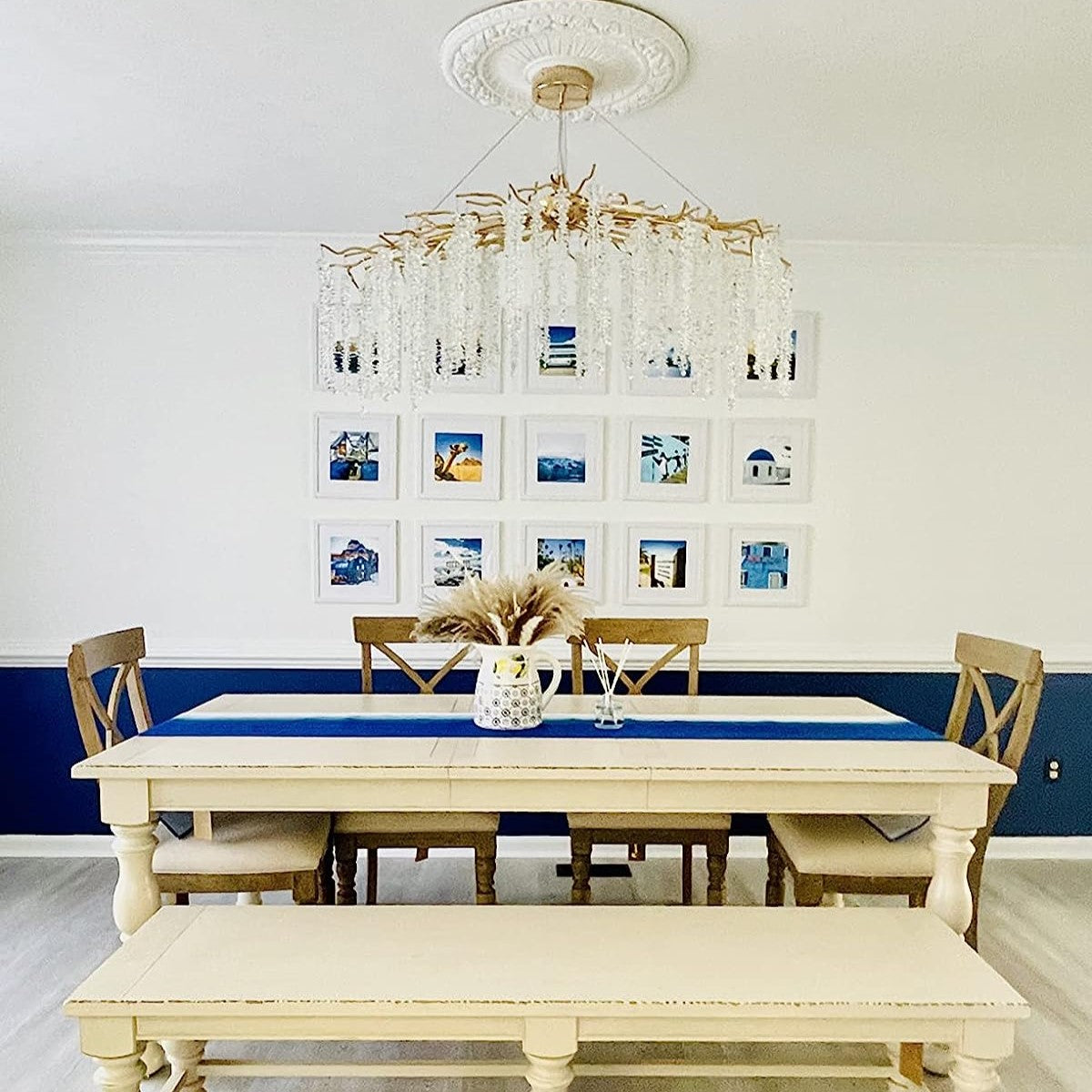 Elegant Crystal Icicle Chandelier in Branch Style for Dining Table Use