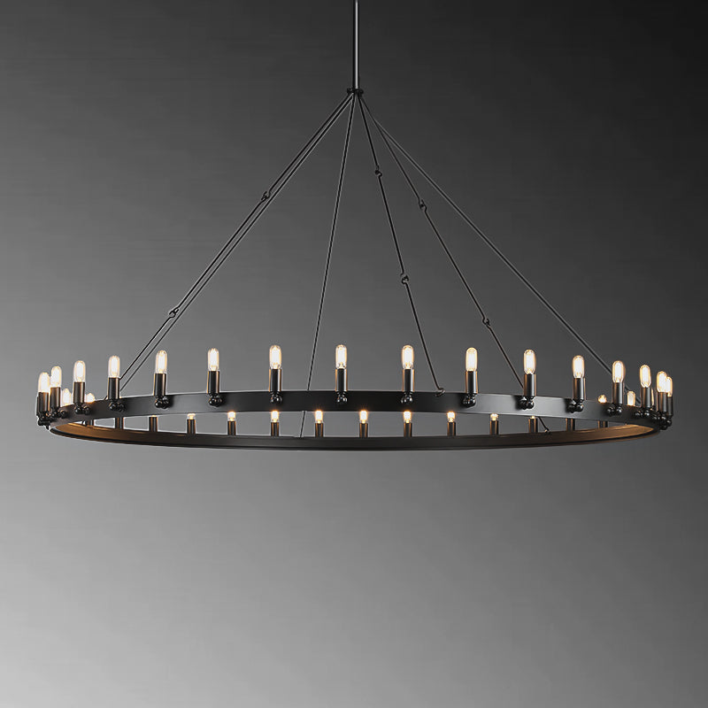JC Caminare Vintage Round Chandelier Black Color