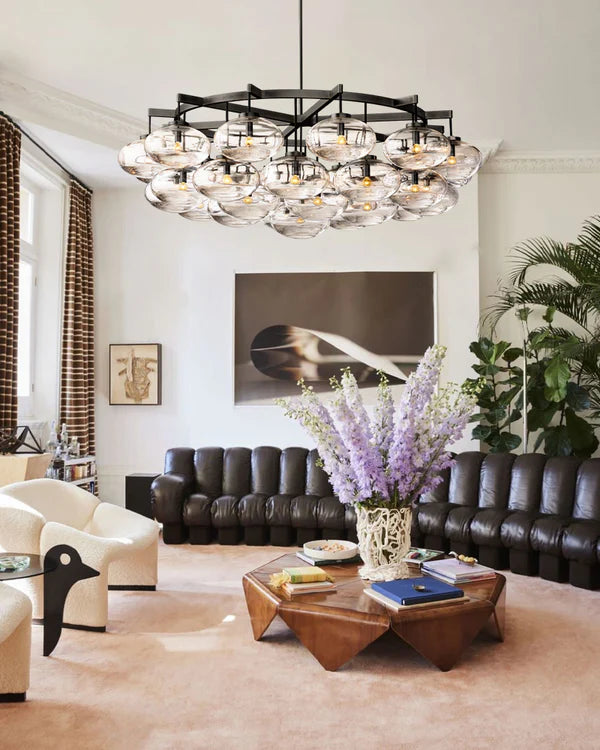 Cabrlet Clear Glass Round Chandelier 36"