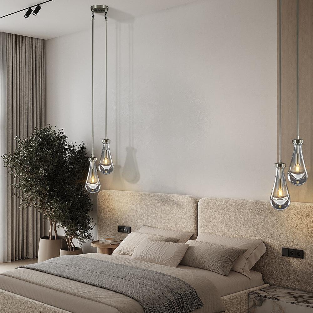 Raindrop 2-Light Rod Round Chandelier
