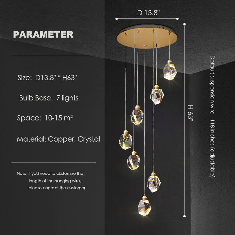 Modern Crystal Chandelier Foyer Living Room Droplight Hall Decoration Lights