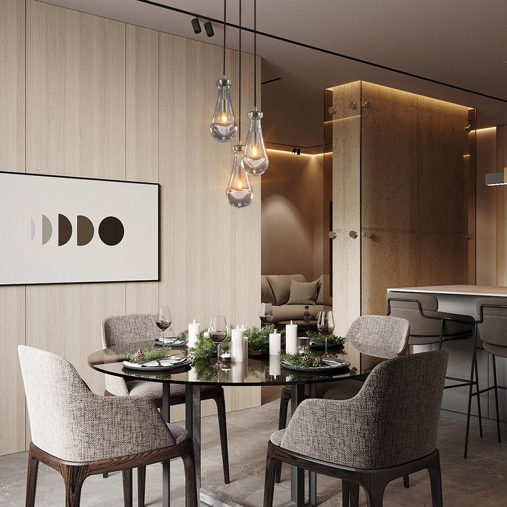 Raindrop 3-Light Cord Round Chandelier