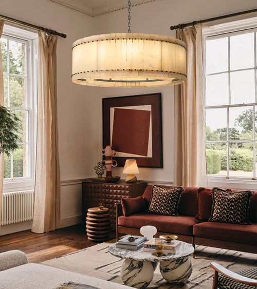 Sun Marcus Alabaster Round Chandelier