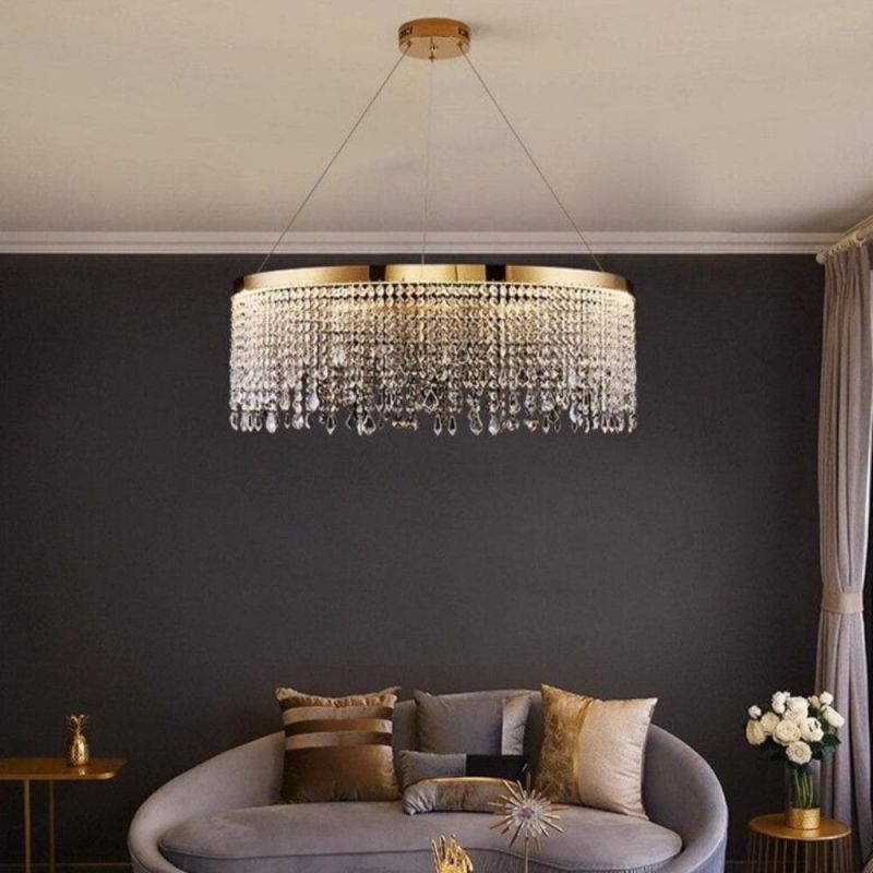 JC Modern Crystal Tassel Ring Chandelier