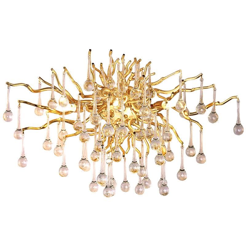 Rain Tree  Crystal Teardrop Wall Sconce Gold Diameter 17"