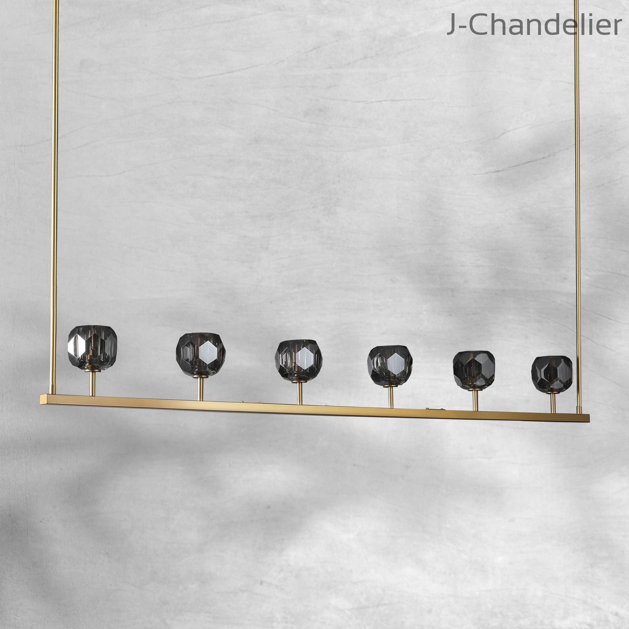 Bille De Crystal Ball Linear Chandelier 48” 60"