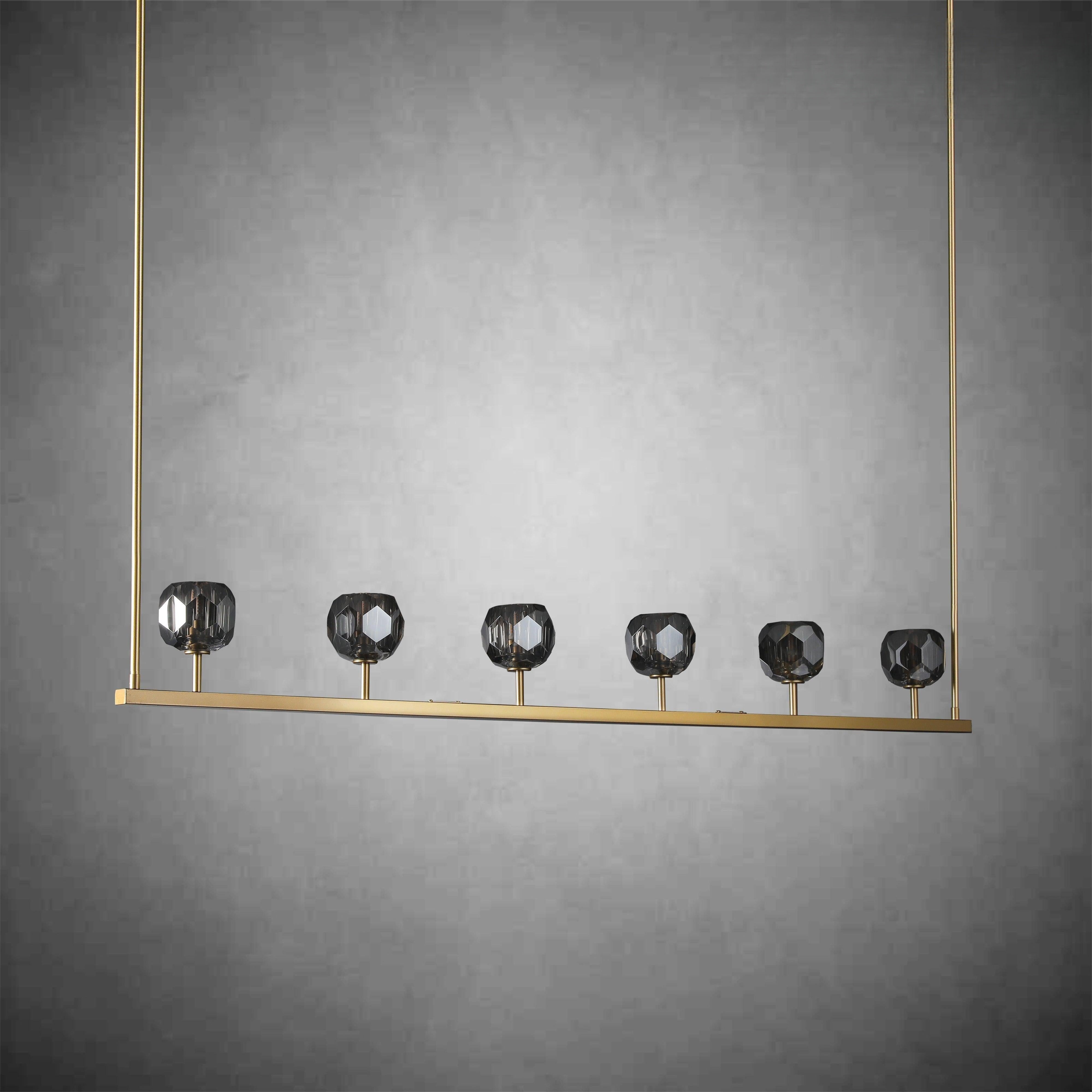 Bille De Crystal Ball Linear Chandelier 48” 60"