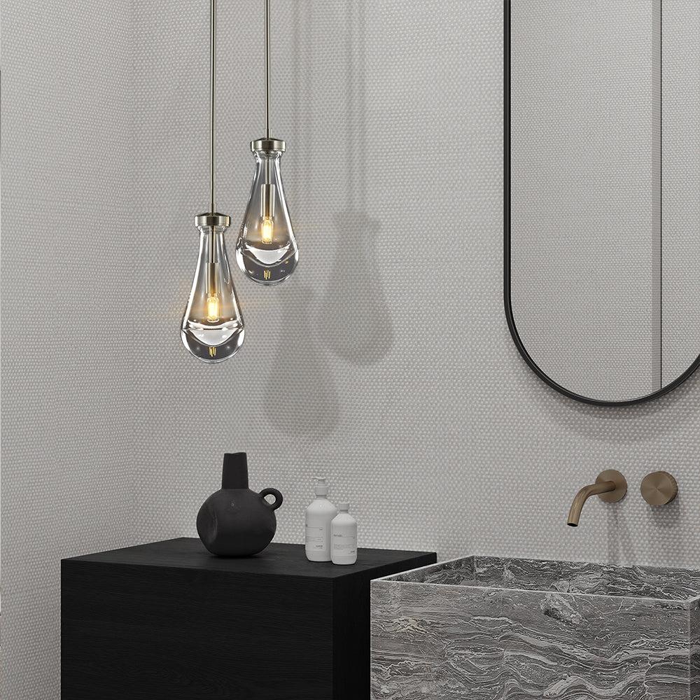 Raindrop 2-Light Rod Round Chandelier