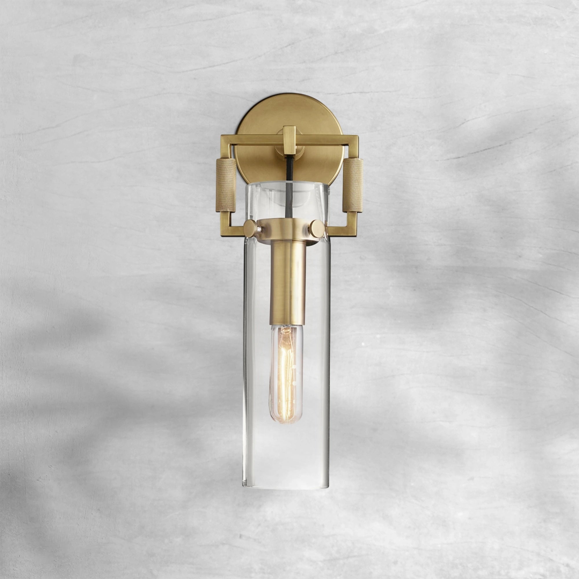 Machine Glass Cylinder Wall Sconce