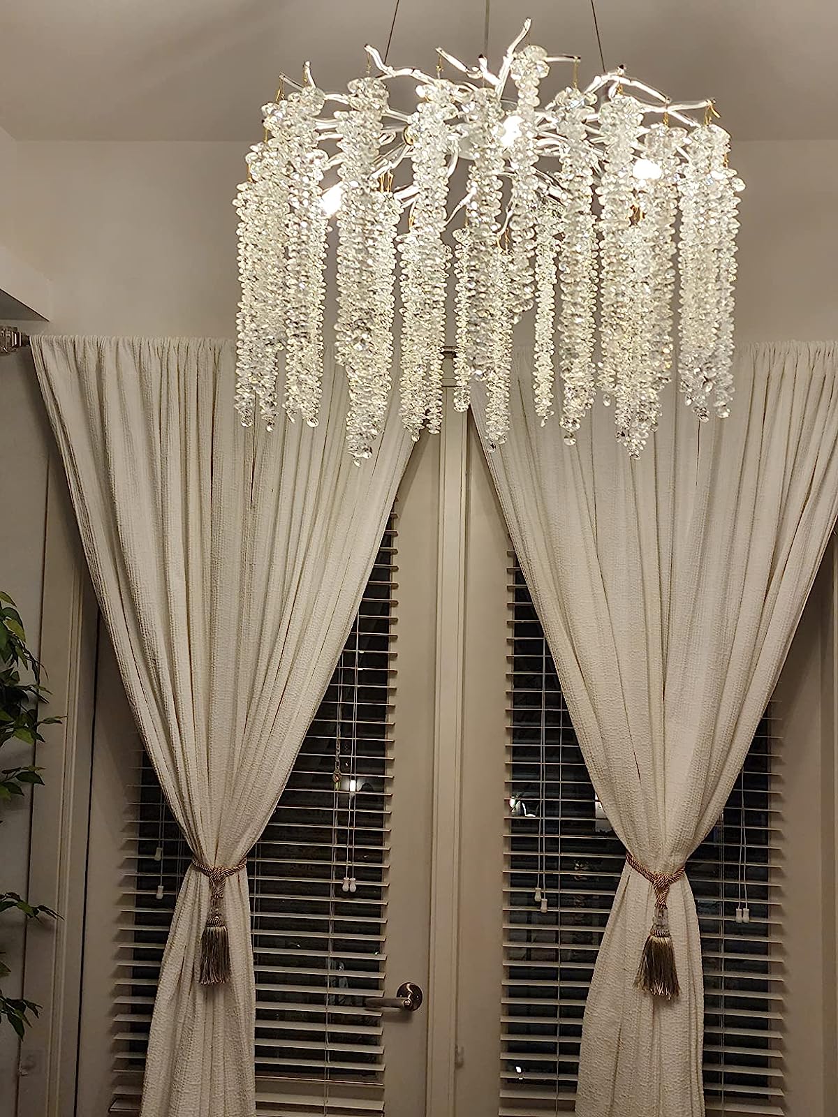 Elegant Crystal Icicle Chandelier in Branch Style for Dining Table Use