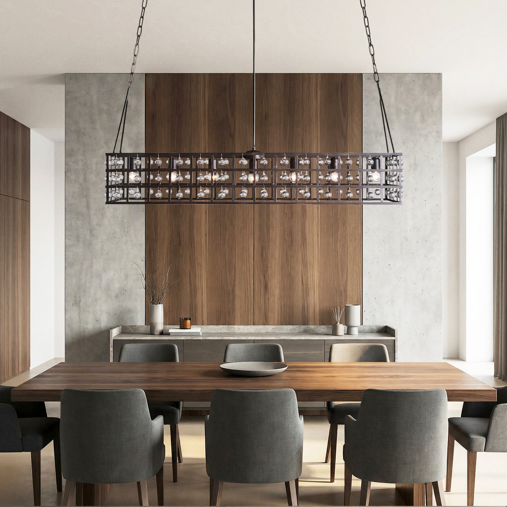 La Cage Rectangular Chandelier 7 Light