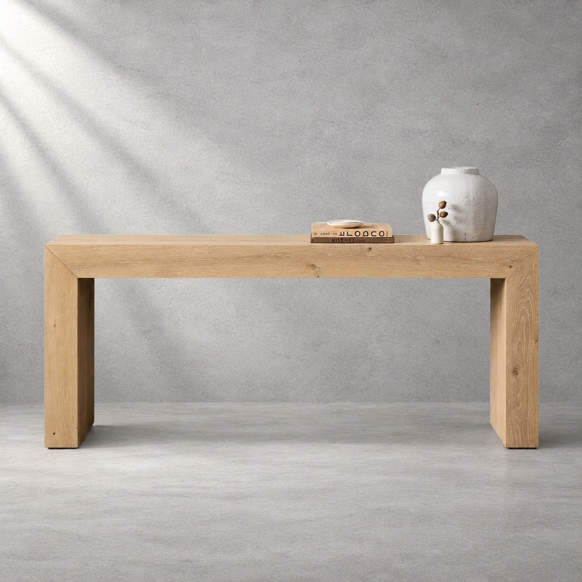 Waterfall Edge Solid Oak Hallway Table