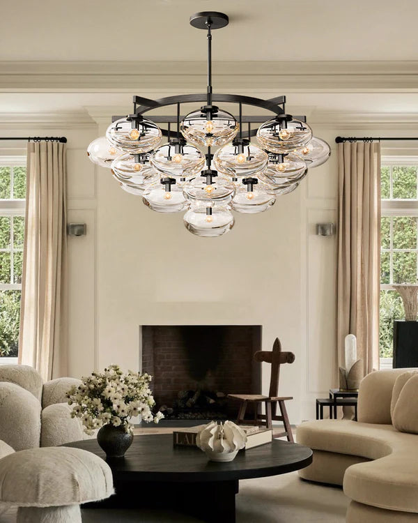 Cabrlet Clear Glass Round Chandelier 60"