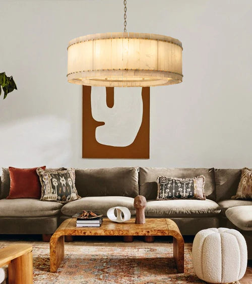 Sun Marcus Alabaster Round Chandelier